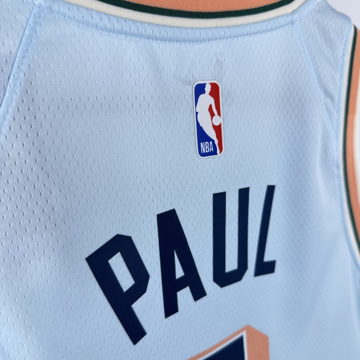 24-25 SA Spurs PAUL #3 Light blue City Edition Top Quality Hot Pressing NBA Jersey