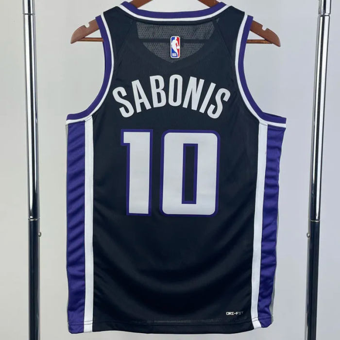 23-24 Kings SABONIS #10 Black Top Quality Hot Pressing NBA Jersey