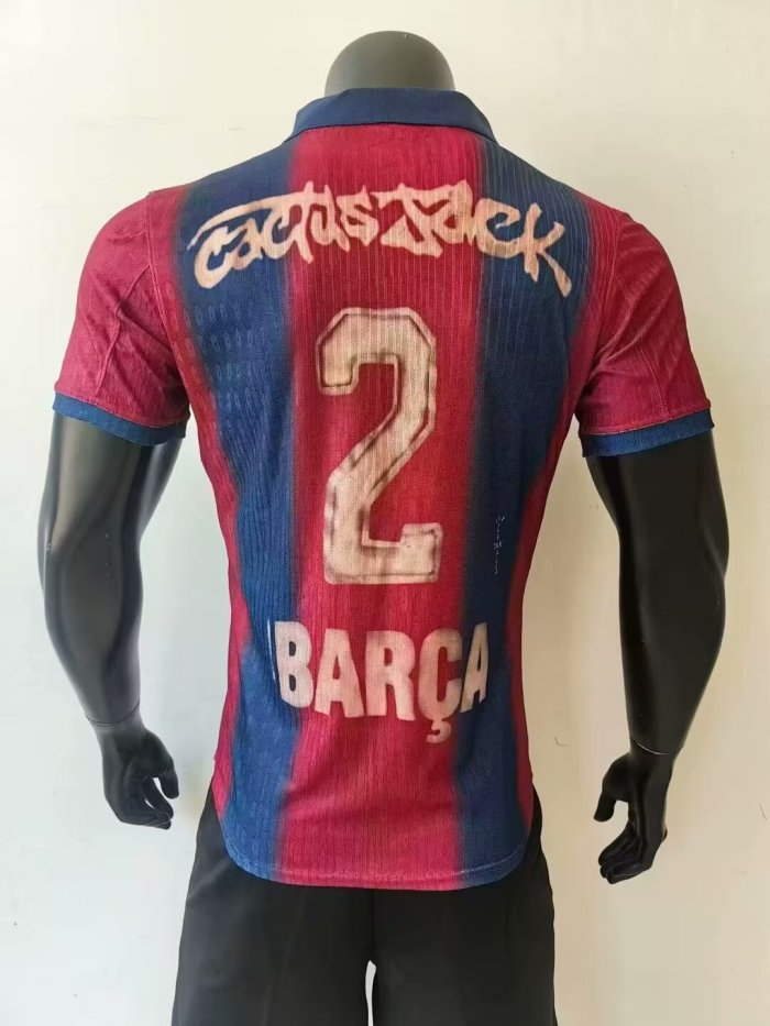 25-26 BAR Joint Edition Cactus Jack #2 BARCA Player Version Soccer Jersey*背后带名字号码