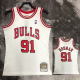 1998 BULLS RODMAN #91 White Retro Top Quality Hot Pressing NBA Jersey