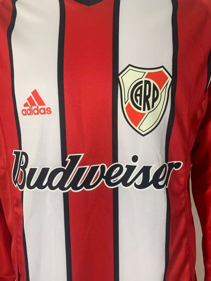 2003-2004 River Plate Away Long Sleeve Retro Soccer Jersey