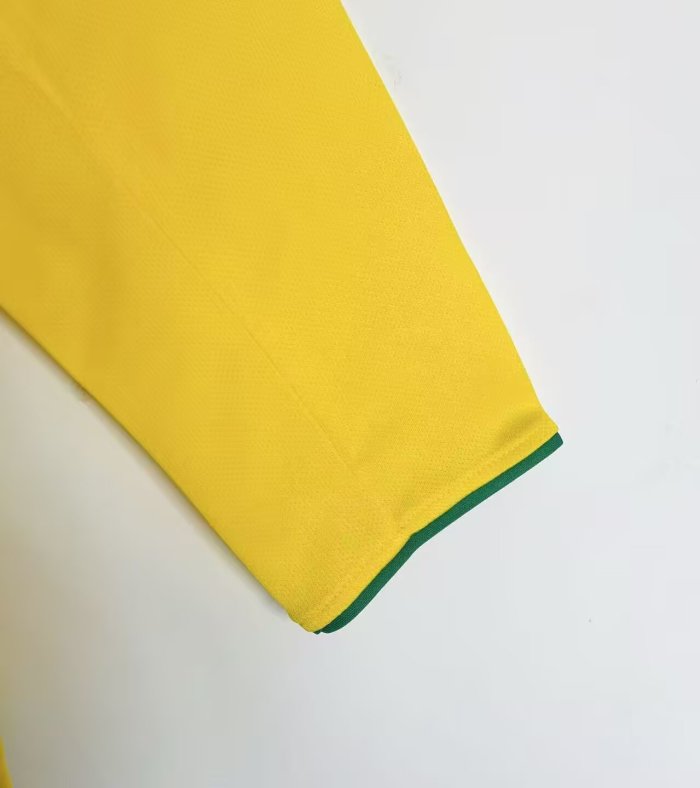 2004 Brazil Home Long sleeves Retro Soccer Jersey 