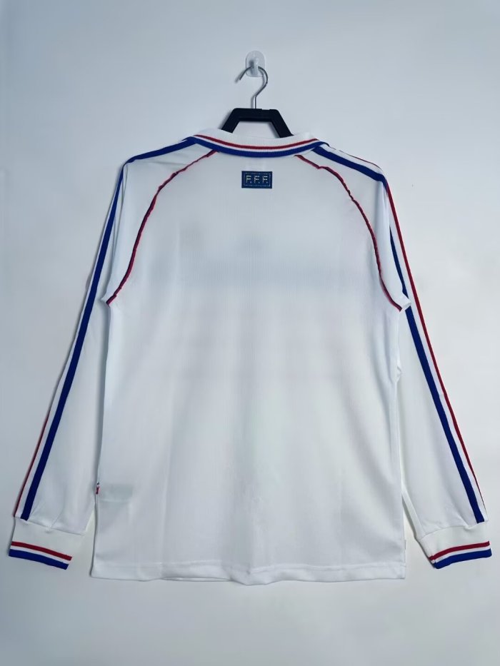 1998 France Away Retro Long Sleeves Soccer Jersey