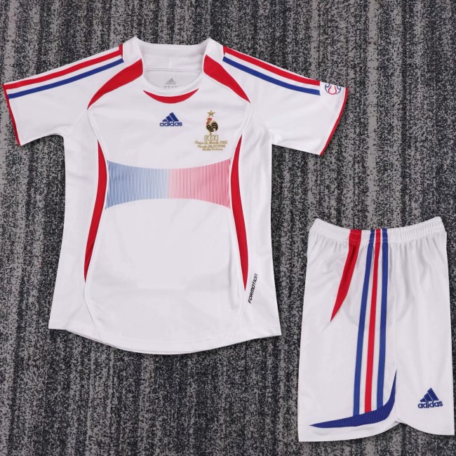 2006 France Away Retro Kids Soccer Jersey