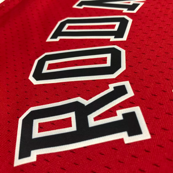 1998 BULLS RODMAN #91 Red Retro Top Quality Hot Pressing NBA Jersey