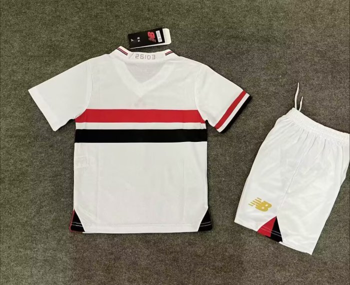 25-26 Sao Paulo Home Kids Soccer Jersey*无广告版