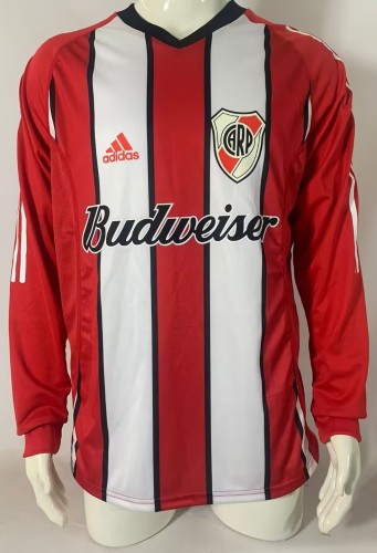 2003-2004 River Plate Away Long Sleeve Retro Soccer Jersey