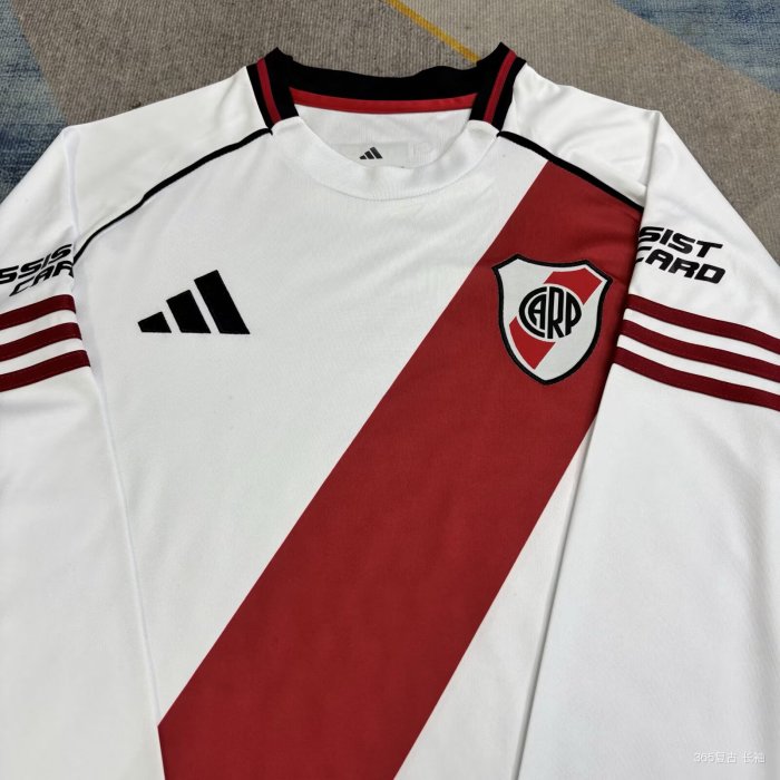 25-26 River Plate Home Long Sleeve Fans Soccer Jersey