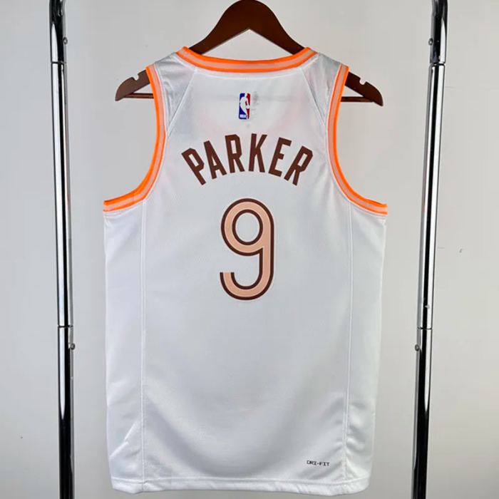 23-24 Sa Spurs PARKER #9 White City Edition Top Quality Hot Pressing NBA Jersey