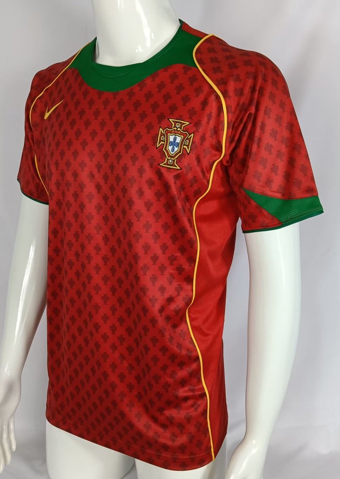 2004 Portugal Home Retro Soccer Jersey