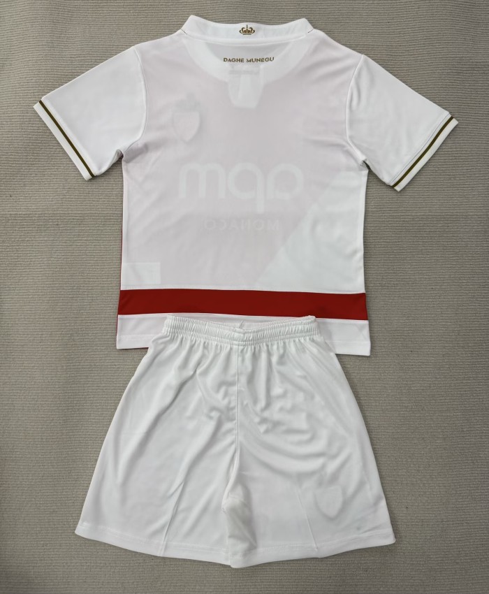 25-26 Monaco Home Kids Soccer Jersey