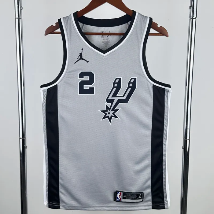 20-21 SA Spurs LEONARD #2 Grey Top Quality Hot Pressing NBA Jersey (Trapeze Edition)