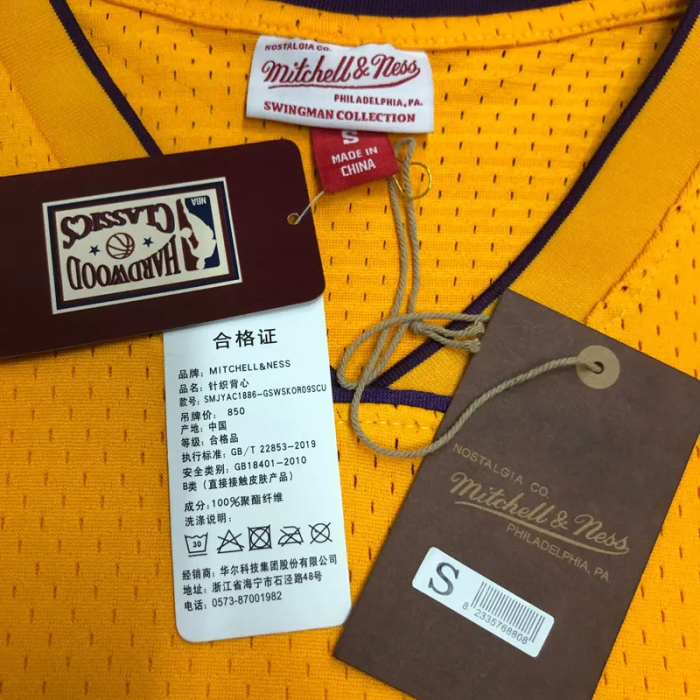 2000 LAKERS BRYANT #8 Yellow Retro Top Quality Hot Pressing NBA Jersey