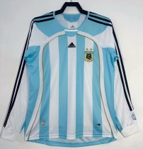 2006-2007 Argentina Home Long Sleeve Retro Soccer Jersey