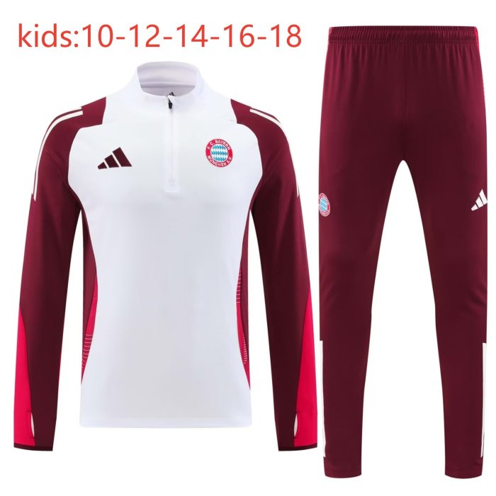 24-25 Bayern High Quality Kids Half Pull Tracksuit
