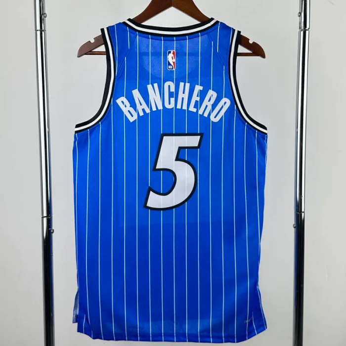 25-26 Magic BANCHERO #5 Blue Top Quality Hot Pressing NBA Jersey(条纹)