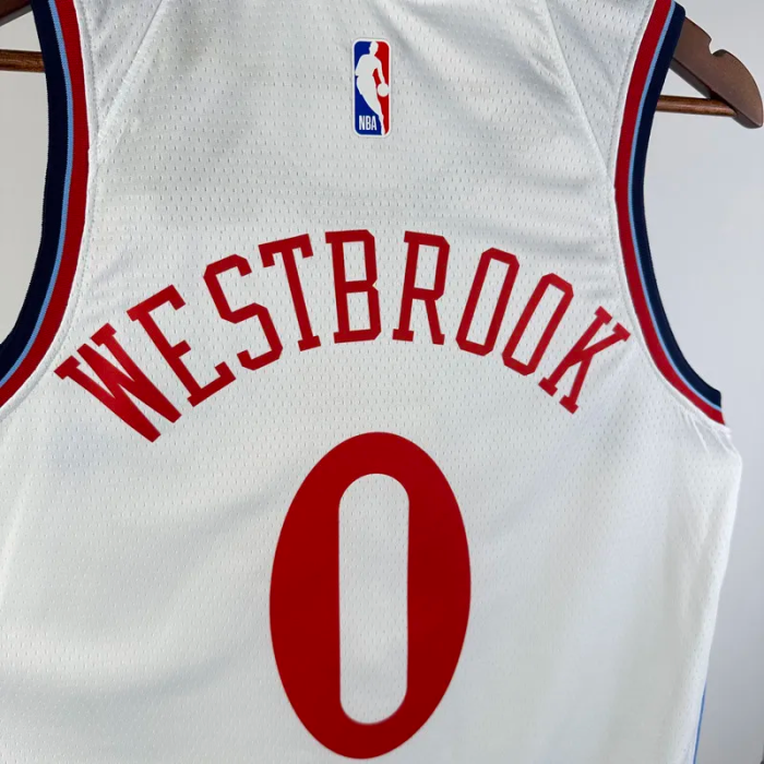 24-25 Clippers WESTBROOK #0 White City Edition Home Top Quality Hot Pressing NBA Jersey