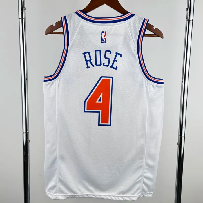 2018-19 KNICKS ROSE #4 White Top Quality Hot Pressing NBA Jersey