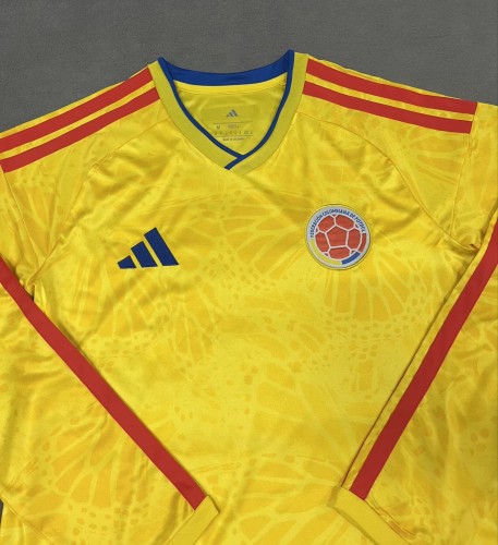 25-26 Colombia Home Long Sleeve Fans Soccer Jersey