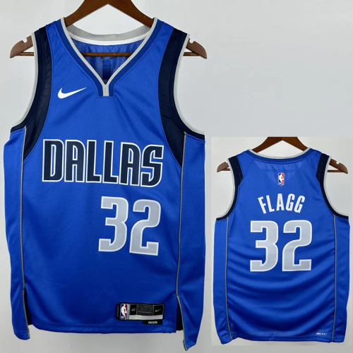 22-23 Dallas Mavericks FLAGG #32 Blue Top Quality Hot Pressing NBA Jersey