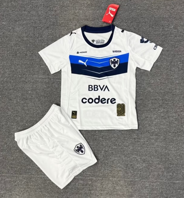 25-26 Monterrey Away Kids Soccer Jersey 1:1 Thai Quality
