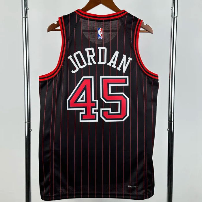 25-26 BULLS JORDAN #45 Black Top Quality Hot Pressing NBA Jersey (Trapeze Edition) 飞人版