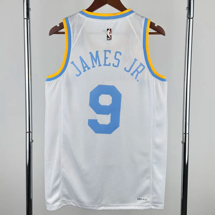 22-23 Lakers JAMES JR. #9 White Retro Top Quality Hot Pressing NBA Jersey