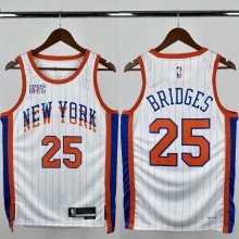 24-25 KNICKS BRIDGES #25 White City Edition Top Quality Hot Pressing NBA Jersey