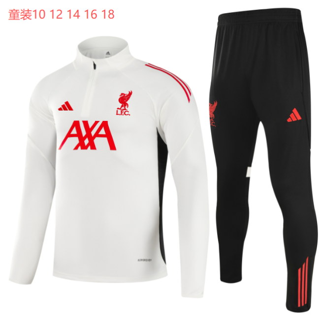 25-26 Liverpool High Quality Kids Half Pull Tracksuit