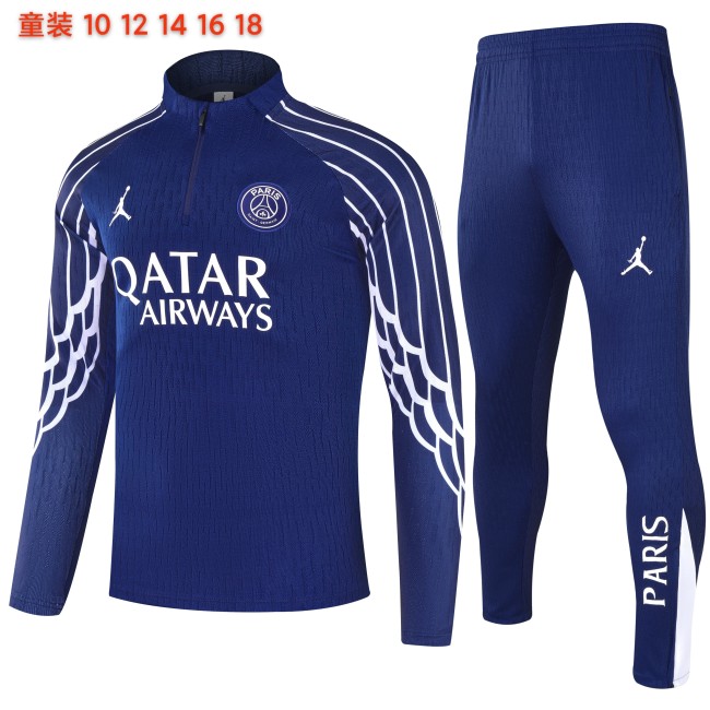 25-26 PSG High Quality Kids Half Pull Tracksuit