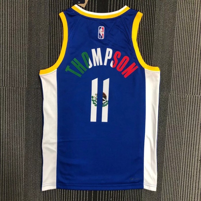 21-22 Warriors THOMPSON #11 'Mexico' Blue City Edition Top Quality Hot Pressing NBA Jersey