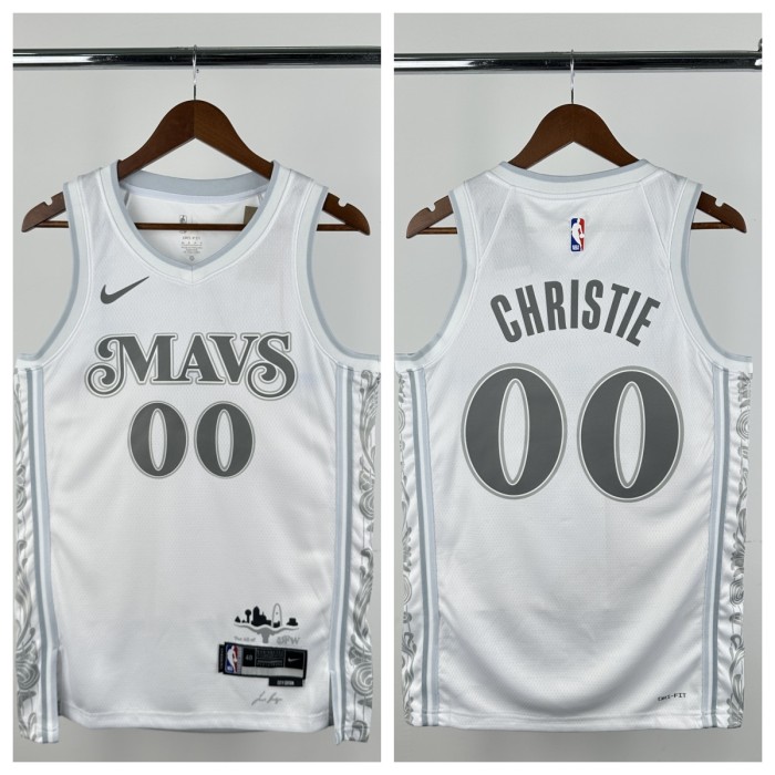 24-25 Dallas Mavericks CHRISTIE #00 White City Edition Top Quality Hot Pressing NBA Jersey