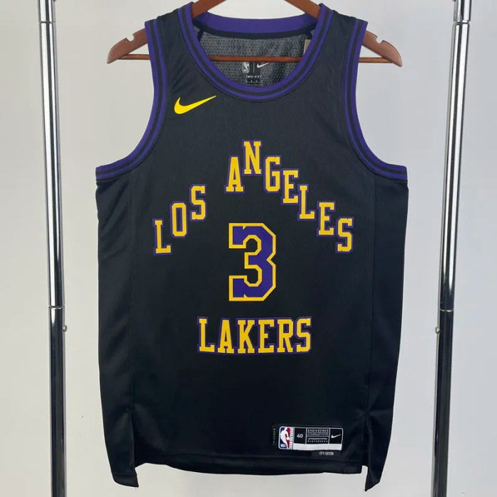 23-24 LAKERS DAVIS #3 Black City Edition Top Quality Hot Pressing NBA Jersey