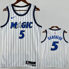25-26 Magic BANCHERO #5 White Top Quality Hot Pressing NBA Jersey(条纹)