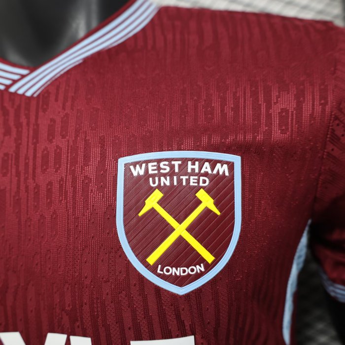 25-26 West Ham Home Player Version Soccer Jersey