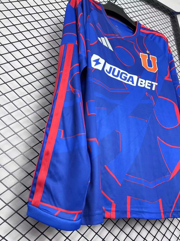2026 Universidad De Chile Home Long Sleeve Fans Soccer Jersey
