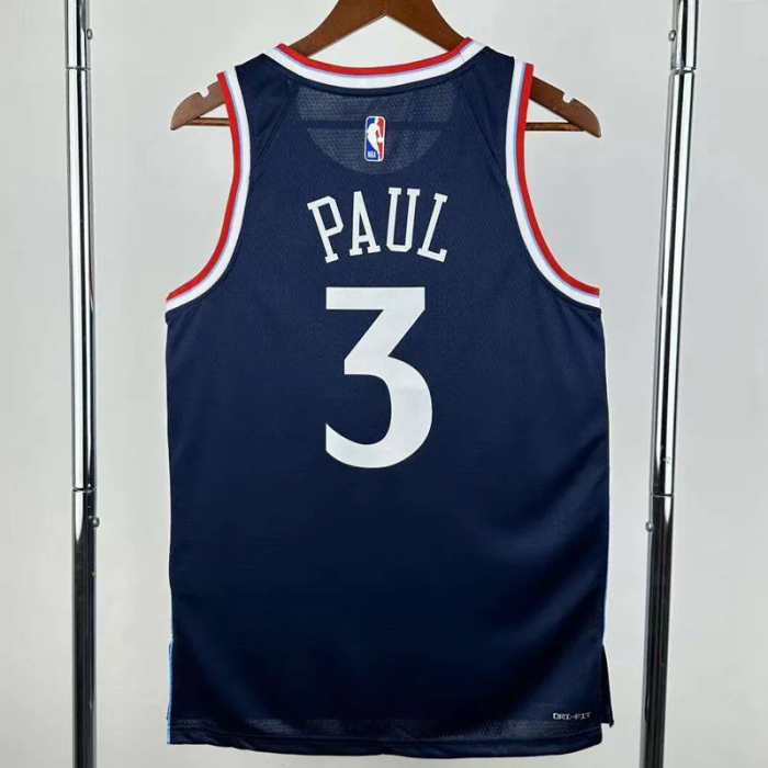 24-25 Clippers PAUL #3 Royal blue Top Quality Hot Pressing NBA Jersey