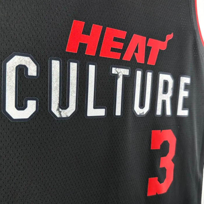 23-24 HEAT WADE #3 Black City Edition Top Quality Hot Pressing NBA Jersey (V领）