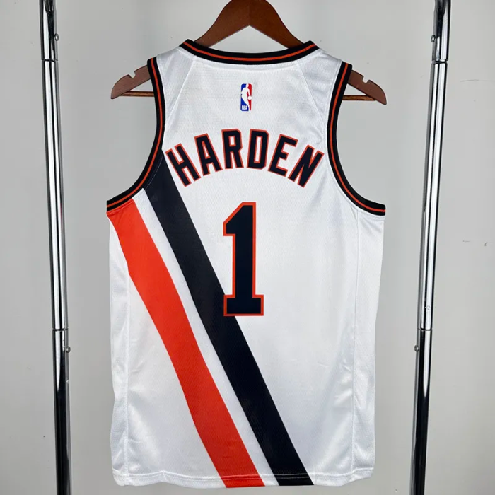 2019-20 Clippers HARDEN #1 White City Edition Top Quality Hot Pressing NBA Jersey