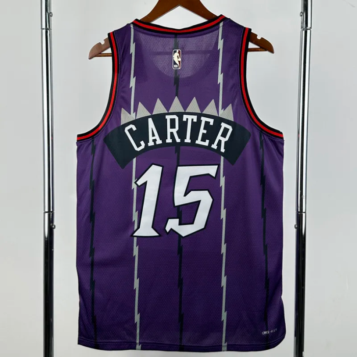 25-26 Raptors CARTER #15 Purple Retro Top Quality Hot Pressing NBA Jersey