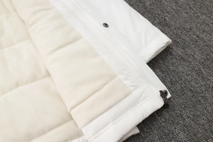 24-25 Sao Paulo White Hooded Windbreaker Fabric Cotton Coat