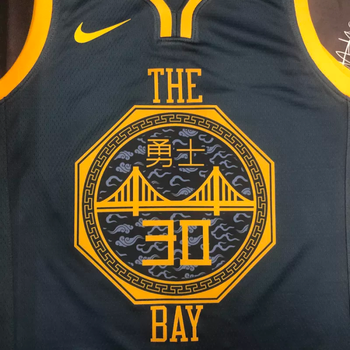 2018 WARRIORS CURRY #30 Black Gray Top Quality Hot Pressing NBA Jersey