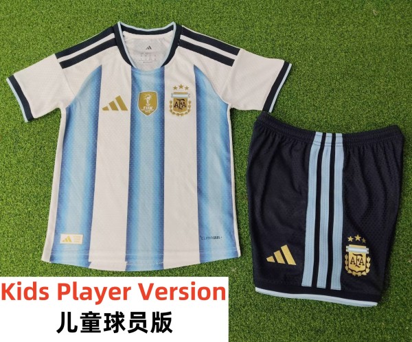 2026 World Cup Argentina Home Player Version Kids Soccer Jersey(球员童装)