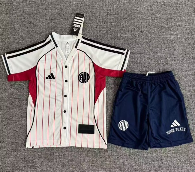25-26 River Plate Casual Edition Kids Baseball Jersey