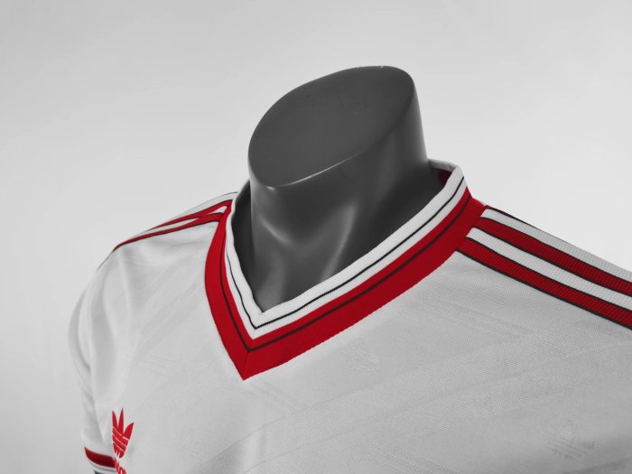 1986 Man Utd Away White Retro Soccer Jersey