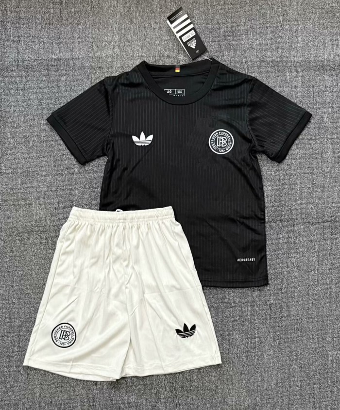24-25 Germany Black 125th Anniversary Kids Soccer Jersey