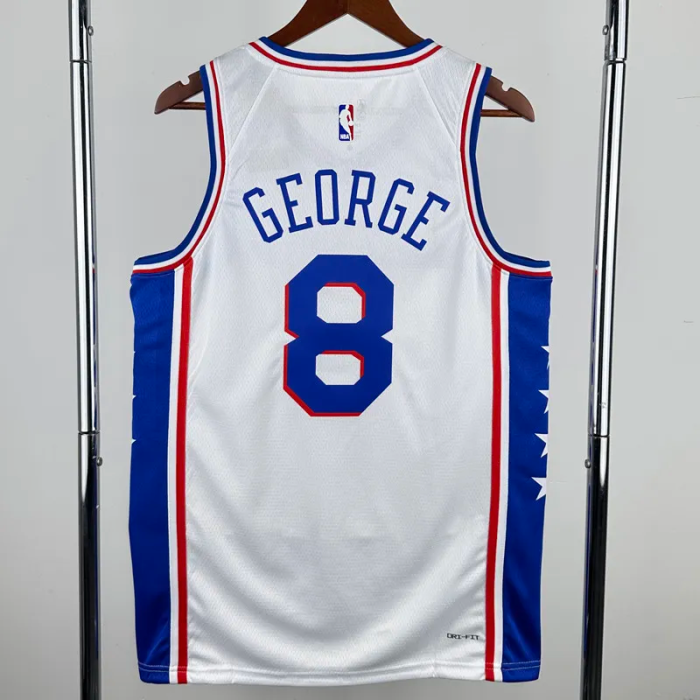 24-25 76ERS GEORGE #8 White Top Quality Hot Pressing NBA Jersey