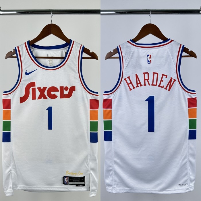 24-25 76ERS HARDEN #1 White City Edition Top Quality Hot Pressing NBA Jersey