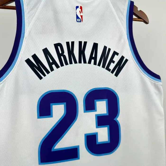25-26 JAZZ MARKKANEN #23 White Top Quality Hot Pressing NBA Jersey