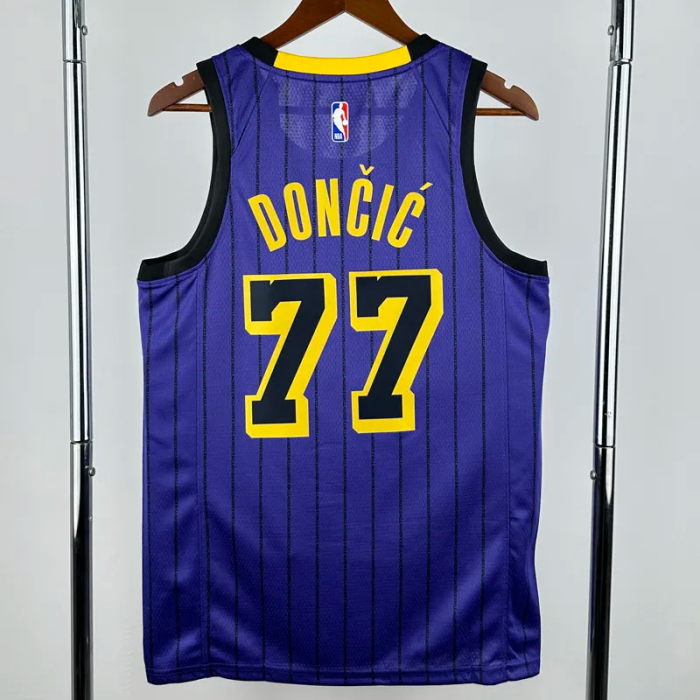 20-21 Lakers DONCIC #77 Purple Top Quality Hot Pressing NBA Jersey(圆领)